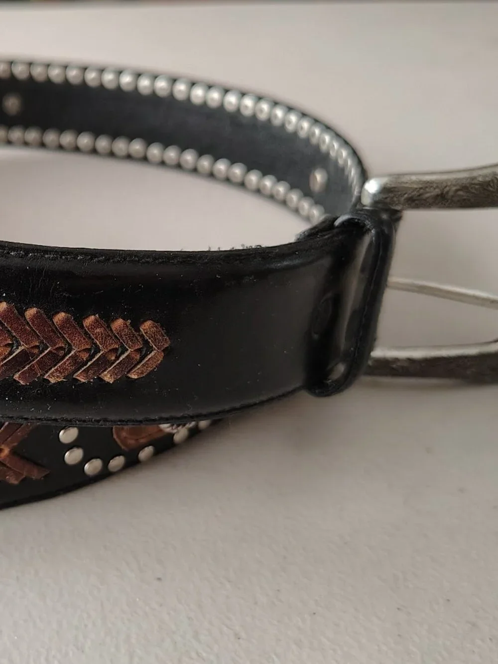 Mens Southwestern Leather Belt Sz 38